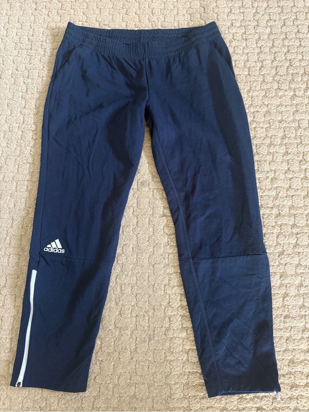 adidas Navy Track Pants with White Side Stripe Size XL